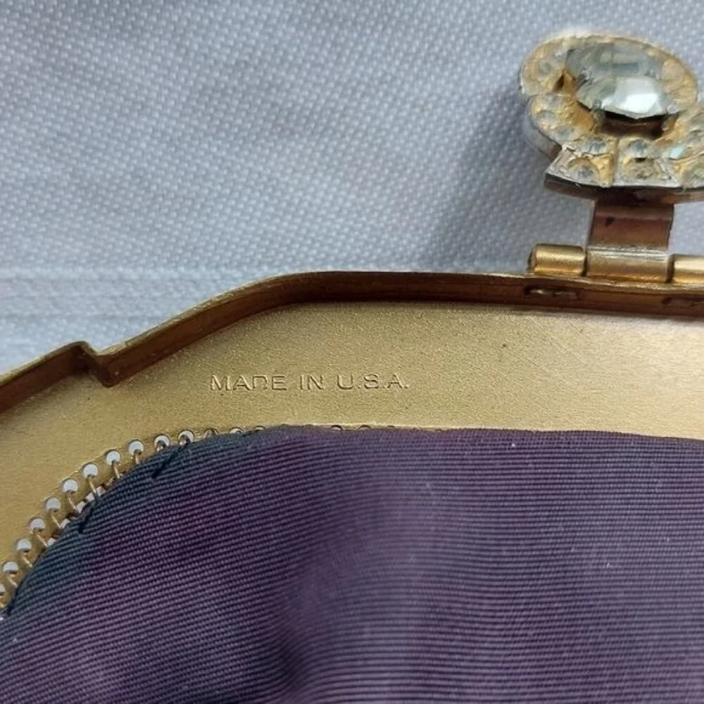 Whiting & Davis 1940s Ivory Rhinestone Vintage Bag - Picture 6 of 7